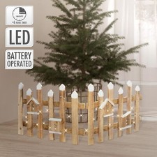 Clôture de jardin de Noël illumination LED décoration festive en bois 98x39 cm