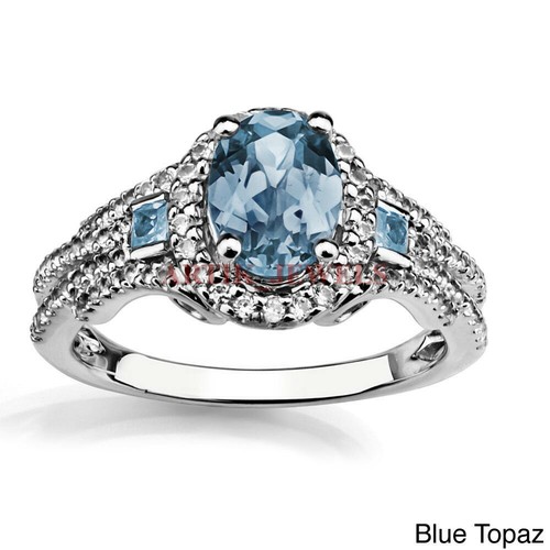Naturel bleu gemme topaze - topaze, avec