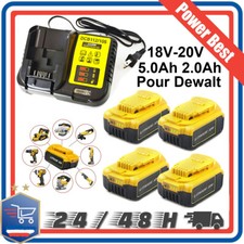 Batterie 5.0Ah pour DEWALT DCB184 DCB180 181 182 183 185 18V-20V XR Chargeur 2Ah