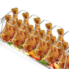  Grille pliante pour barbecue Support de cuisses de poulet en acier inoxydable