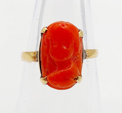 Bague antique rose 18k - bague,