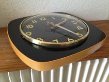 superbe horloge pendule formica JAZ noir jaune   Années 50's/ 60's