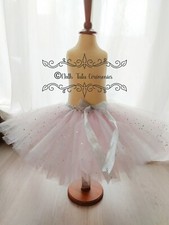 Jupe courte tutu rose et argent avec sequin, Taille 2-3 Ans