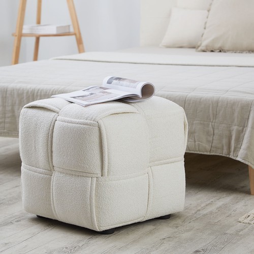Pouf tabouret rembourré tissu - tabouret,