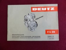 livret catalogue pièces de rechange : moteur tracteur DEUTZ type F1L 310