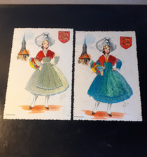 2 Cartes Postales BRODEES