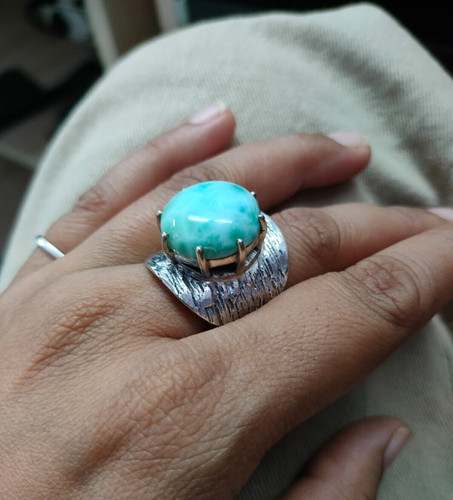 Bague ronde dôme - , pierre