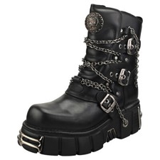 New Rock Straps And Chains Mixte adulte Noir Bottes Plate-forme - 41 EU