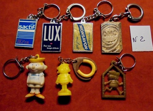 Lot porte clés lessive x - 7, porte-clés