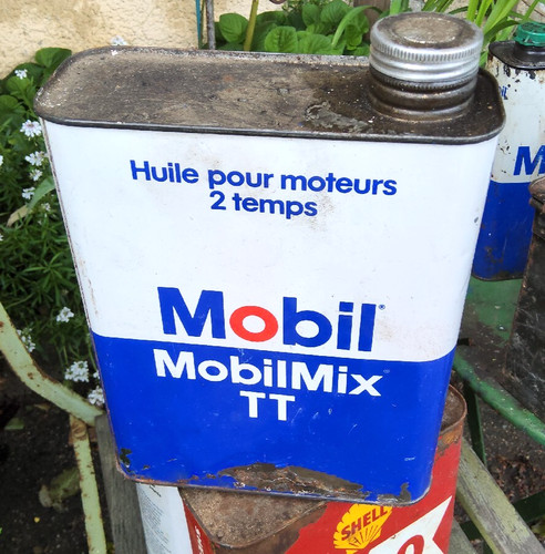Ancien bidon huile mobilmix - ancien,