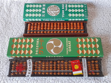 ancien boulier japonais lot de 2 tomoe soroban great et yuah bao vintage Japon