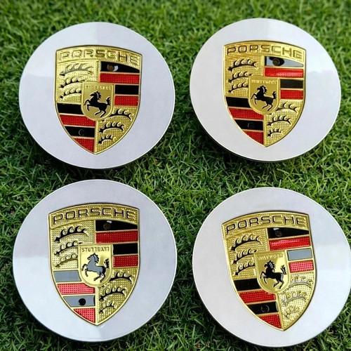 Porsche silver center caps - 4,