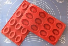 Moule Silicone Souple 12 Petits Fours / Mini Savarin Ovale 28 X 16 Cm