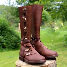 Bottes médiévales en cuir | chaussures vikings Renaissance | chaussures SCA...