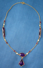 Collier  Bijoux Pendentif Ancien Années 30  Art Déco améthyste