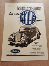Publicité de 1935 MATHIS