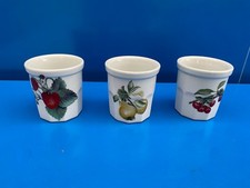 3 Ancien Pot A Confiture Pillivuyt Porcelaine Décor Poire Fraise Cerise Deco