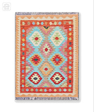 Tapis kilim en laine tissé à la main style ancien 178 x 130 cm