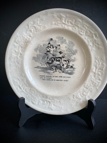Assiette parlante ancienne - , en