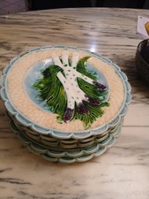Assiettes asperges barbotine - assiettes,