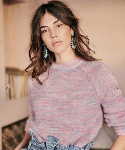 Sézane pull effet chiné rose - chiné,