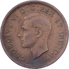 Canada, George VI, Cent, 1939