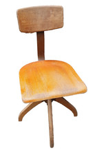 50er Années Style Ancien Lehrer Chaise en Bois / de Bureau École, M.Suspension