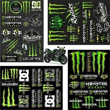 Lot de 4 autocollants Monster Energy pour casque de moto cool – Autocollants ...