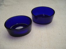 2 Verrines Bleues Pour Salerons Anciens