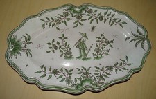 Plat ovale faïence Moustiers