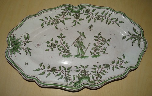 Plat ovale faïence moustiers - plat,