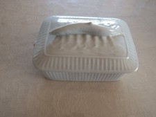 Beurrier en Porcelaine Blanche