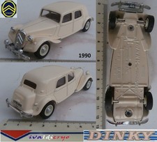citroen traction 15 ch 6 cylindres blanche 1952 dinky matchbox dy22  1990 1/43