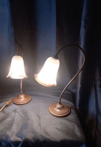 Ancienne paire lampe - lampe, col