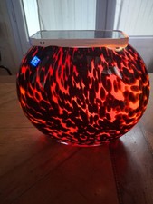 SUPERBE VASE GLOBE EN VERRE  DANS LE GOUT MURANO ? AUTRES DECOR ECAILLE TORTUE