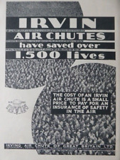 1/1937 PUB IRVING AIR CHUTE IRVIN PARACHUTE OVER 1500 LIVES SAVED ORIGINAL AD