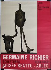 Richier Germaine Musée Reattu Arles 1964 Affiche Originale Exposition Sculpture