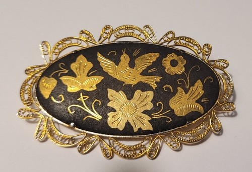 Bijou vintage broche - bijou, or