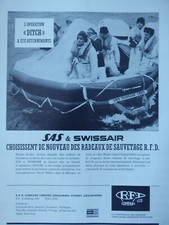 10/1966 PUB RFD SEA SURVIVAL LIFERAFT RADEAU SAUVETAGE SAS SWISSAIR SURVIE AD