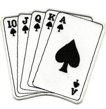 Ecusson Patch CARTES Suite AS de Pic Lucky - Rock'n'Roll Rockabilly Poker Chance