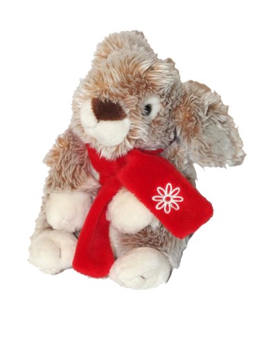 Peluche lapin beige blanc - peluche,