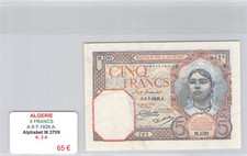 Algérie 5 Francs 9.7.1929