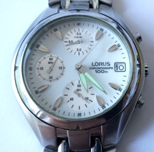 Lorus v657-x039 Sport Chronographe Montre Homme 45mm 10 Bar