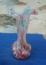 V72 Joli Vase Clichy Pantin XIXe verre moucheté