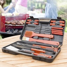 Set Ensemble Barbecue Et Grill 18 Pièces Acier en Acier Inoxydable Housse