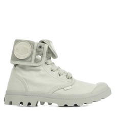 Chaussures Boots Palladium femme Baggy Gris Grise Coton Lacets