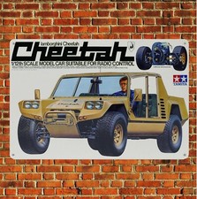 Affiche Métal Vintage Voiture RC Tin Sign Plaque Tamiya Lamborghini Cheetah B...