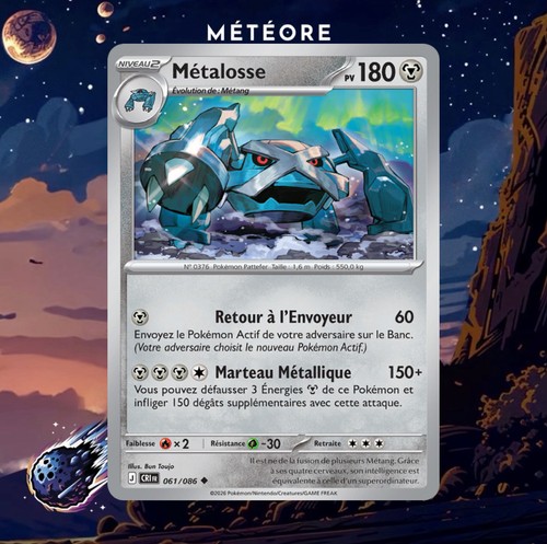 Carte pokémon métalosse - carte,