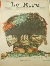 Trois Tête sous un même bonnet à Poil 1899 Original Print Humour