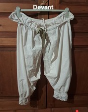 Ancienne culotte longue fendue en coton blanc